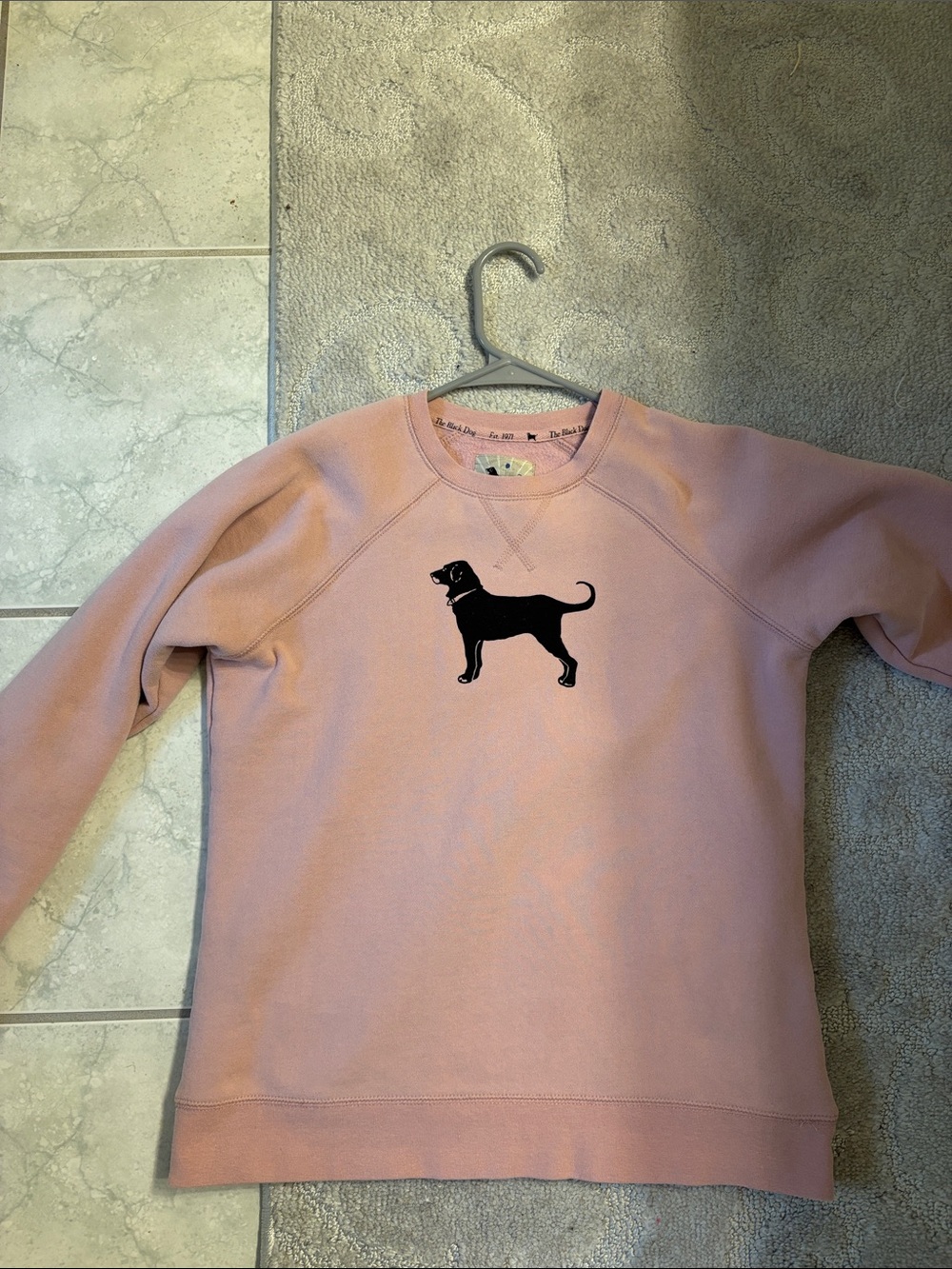 The Black Dog Blush Pink crew Sweatshirt. Size XXS